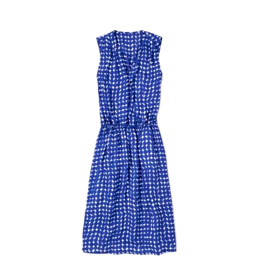 Boden Blue Printed Summer Mini Strapless Dress